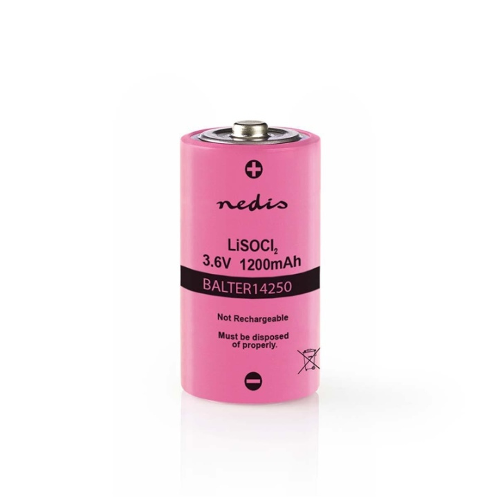 Nedis Lithium Thionyl Chloride Battery ER14250 | 3.6 V DC | Lithium Thionyl Chloride | 1200 mAh | 1-Blister | ER14250 | Pink in the group HOME ELECTRONICS / Batteries & Chargers / Batteries / Other at TP E-commerce Nordic AB (38-72987)