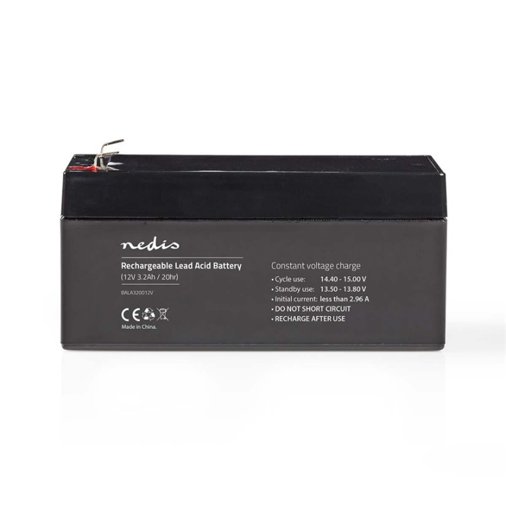 Nedis Battery | Lead-Acid | Rechargeable | 12 V | 3200 mAh in the group HOME ELECTRONICS / Batteries & Chargers / Rechargable batteries / Lead batteries at TP E-commerce Nordic AB (38-73012)
