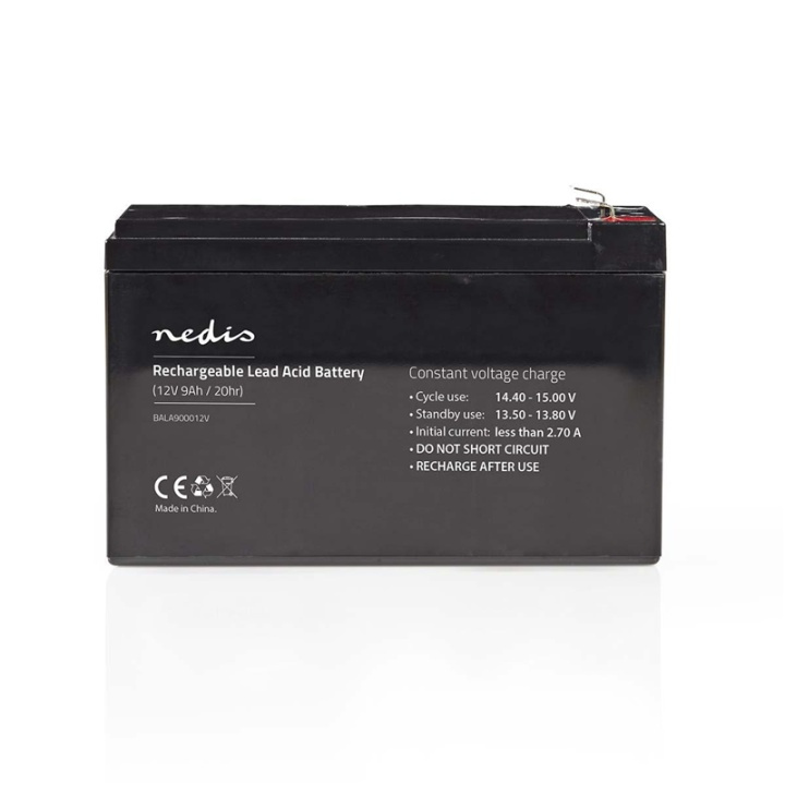 Nedis Battery | Lead-Acid | Rechargeable | 12 V | 9000 mAh in the group HOME ELECTRONICS / Batteries & Chargers / Rechargable batteries / Lead batteries at TP E-commerce Nordic AB (38-73013)