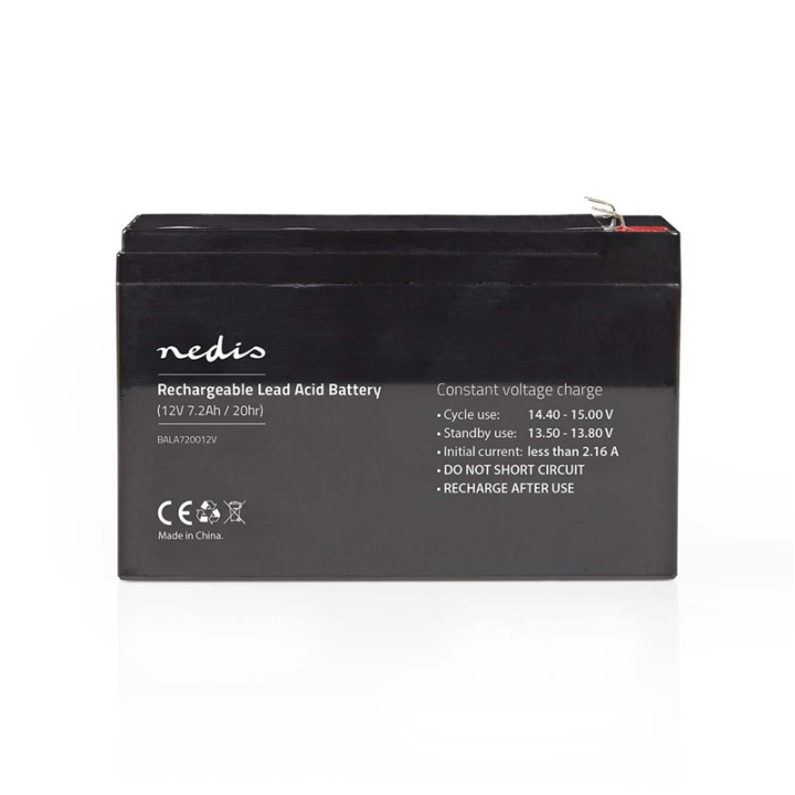 Nedis Battery | Lead-Acid | Rechargeable | 12 V | 7200 mAh in the group HOME ELECTRONICS / Batteries & Chargers / Rechargable batteries / Lead batteries at TP E-commerce Nordic AB (38-73014)