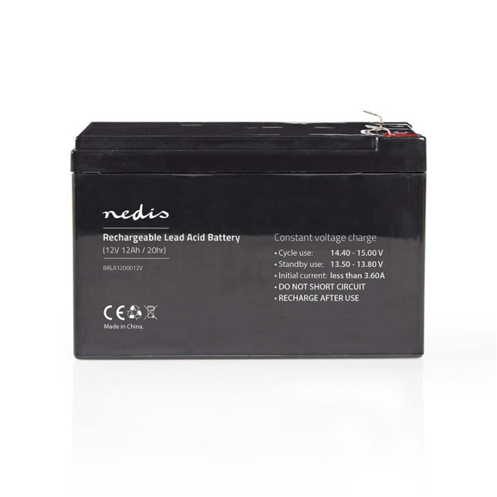 Nedis Battery | Lead-Acid | Rechargeable | 12 V | 12000 mAh in the group HOME ELECTRONICS / Batteries & Chargers / Rechargable batteries / Lead batteries at TP E-commerce Nordic AB (38-73015)