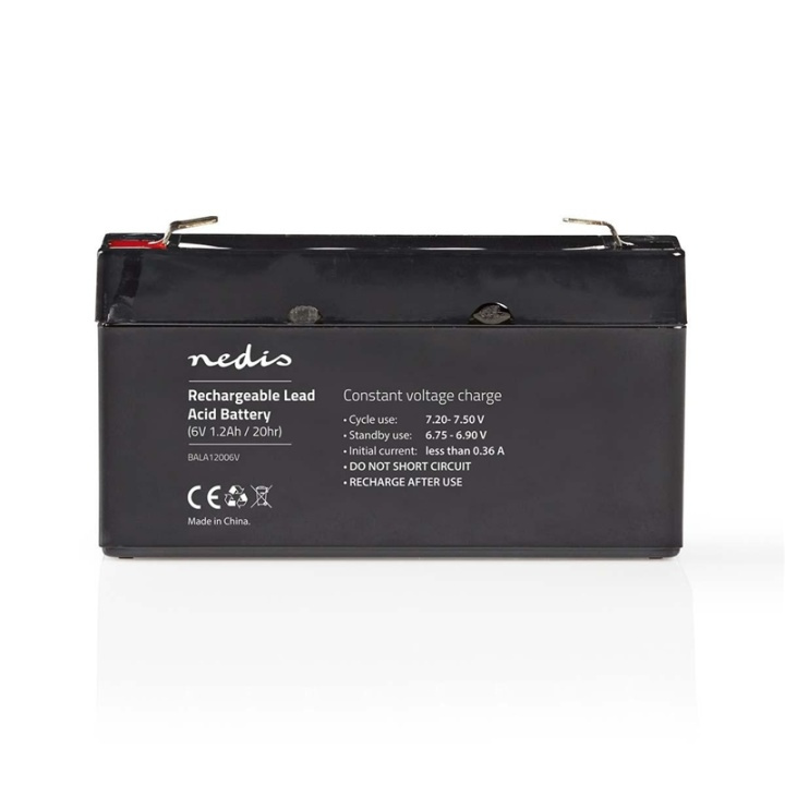 Nedis Battery | Lead-Acid | Rechargeable | 6 V | 1200 mAh in the group HOME ELECTRONICS / Batteries & Chargers / Rechargable batteries / Lead batteries at TP E-commerce Nordic AB (38-73016)