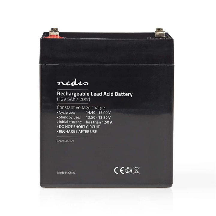 Nedis Battery | Lead-Acid | Rechargeable | 12 V | 5000 mAh in the group HOME ELECTRONICS / Batteries & Chargers / Rechargable batteries / Lead batteries at TP E-commerce Nordic AB (38-73018)