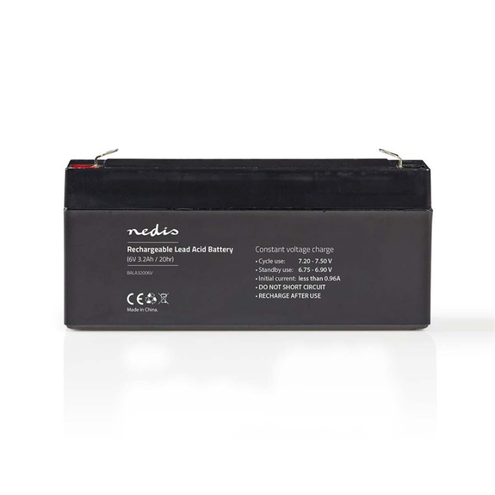 Nedis Battery | Lead-Acid | Rechargeable | 6 V | 3200 mAh in the group HOME ELECTRONICS / Batteries & Chargers / Rechargable batteries / Lead batteries at TP E-commerce Nordic AB (38-73021)