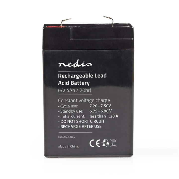 Nedis Battery | Lead-Acid | Rechargeable | 6 V | 4000 mAh in the group HOME ELECTRONICS / Batteries & Chargers / Rechargable batteries / Lead batteries at TP E-commerce Nordic AB (38-73022)