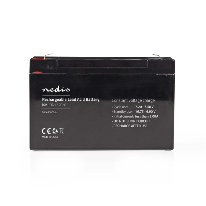 Nedis Battery | Lead-Acid | Rechargeable | 6 V | 10000 mAh in the group HOME ELECTRONICS / Batteries & Chargers / Rechargable batteries / Lead batteries at TP E-commerce Nordic AB (38-73024)
