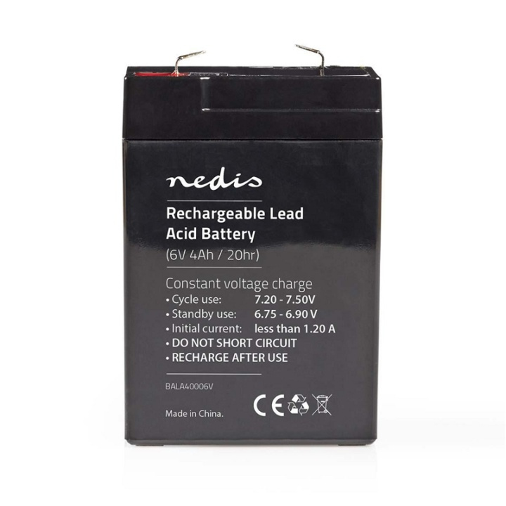 Nedis Battery | Lead-Acid | Rechargeable | 6 V | 4500 mAh in the group HOME ELECTRONICS / Batteries & Chargers / Rechargable batteries / Lead batteries at TP E-commerce Nordic AB (38-73025)