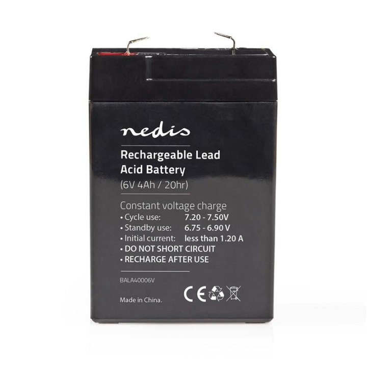 Nedis Battery | Lead-Acid | Rechargeable | 6 V | 4500 mAh in the group HOME ELECTRONICS / Batteries & Chargers / Rechargable batteries / Lead batteries at TP E-commerce Nordic AB (38-73025)
