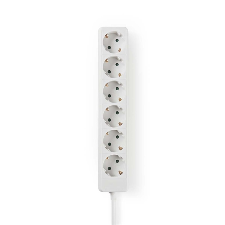 Nedis Extension Socket | Type F (CEE 7/7) | 6-Way | 3.00 m | 3680 W | 16 A | Kind of grounding: Side Contacts | 230 V AC 50/60 Hz | Socket angle: 45 ° | H05VV-F 3G1.5mm² | White in the group HOME, HOUSEHOLD & GARDEN / Electricity & Lighting / Power strips at TP E-commerce Nordic AB (38-73046)