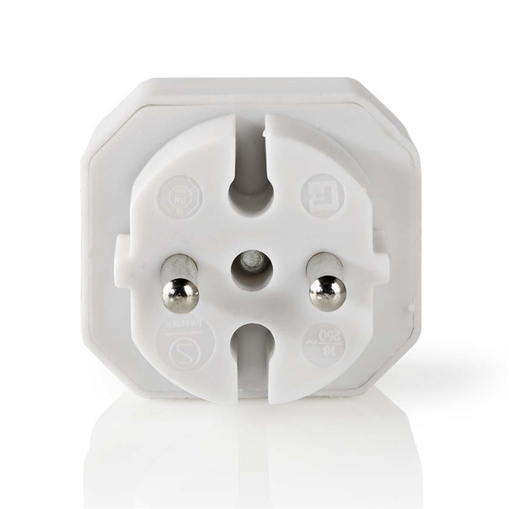 Nedis Power Socket Splitter | Type F (CEE 7/7) | 250 V AC 50 Hz | Type C (CEE 7/16) | 250 V AC 50/60 Hz | 2.5 A | 1100 W | White in the group HOME, HOUSEHOLD & GARDEN / Electricity & Lighting / Power strips at TP E-commerce Nordic AB (38-73052)