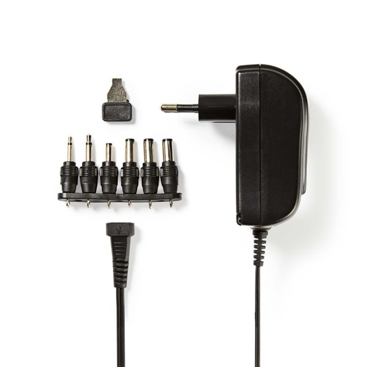 Nedis Universal AC Power Adapter | 18 W | 3 - 12 V DC | 1.80 m | 1.5 / 2.1 A | 6 plug(s) | Black in the group COMPUTERS & PERIPHERALS / Laptops & accessories / Computer chargers / Chargers for laptops / Universal at TP E-commerce Nordic AB (38-73094)
