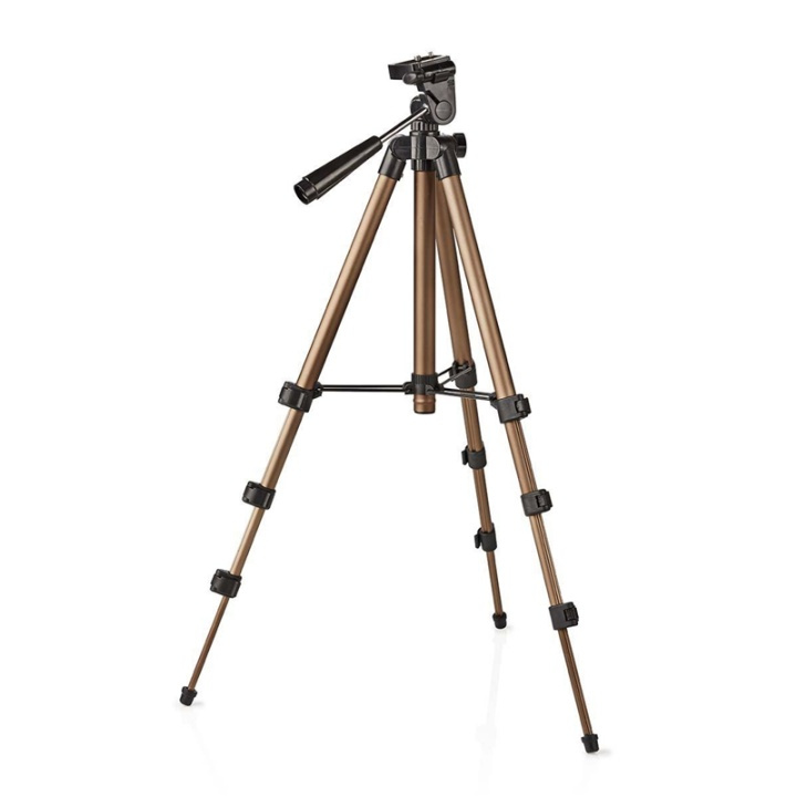 Nedis Tripod | Maximum load capacity: 1.5 kg | Minimum working height: 35.0 cm | Maximum working height: 106.0 cm | 3 Segments | Pan & Tilt | Travel bag included | ABS / Aluminium | Bronze / Silver in the group HOME ELECTRONICS / Photo & Video / Photo equipment / Tripod at TP E-commerce Nordic AB (38-73134)