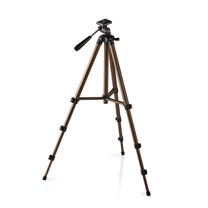 Nedis Tripod | Maximum load capacity: 2.0 kg | Minimum working height: 40.5 cm | Maximum working height: 128.0 cm | 4 Segments | Pan | Travel bag included | ABS / Aluminium | Black / Bronze in the group HOME ELECTRONICS / Photo & Video / Photo equipment / Tripod at TP E-commerce Nordic AB (38-73135)