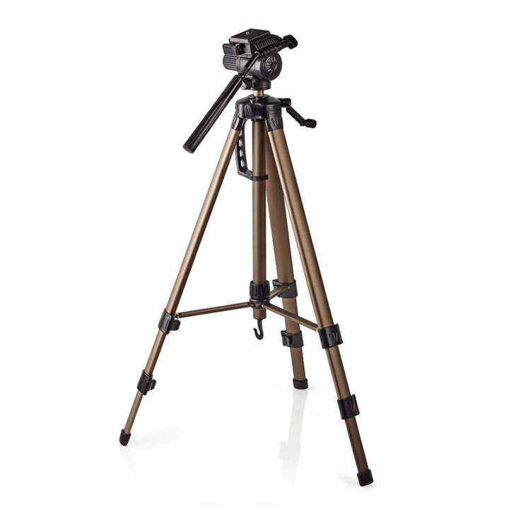 Nedis Tripod | Maximum load capacity: 4.0 kg | Minimum working height: 64.0 cm | Maximum working height: 161.0 cm | 2 Segments | Pan & Tilt | Travel bag included | ABS / Aluminium | Black / Bronze in the group HOME ELECTRONICS / Photo & Video / Photo equipment / Tripod at TP E-commerce Nordic AB (38-73136)