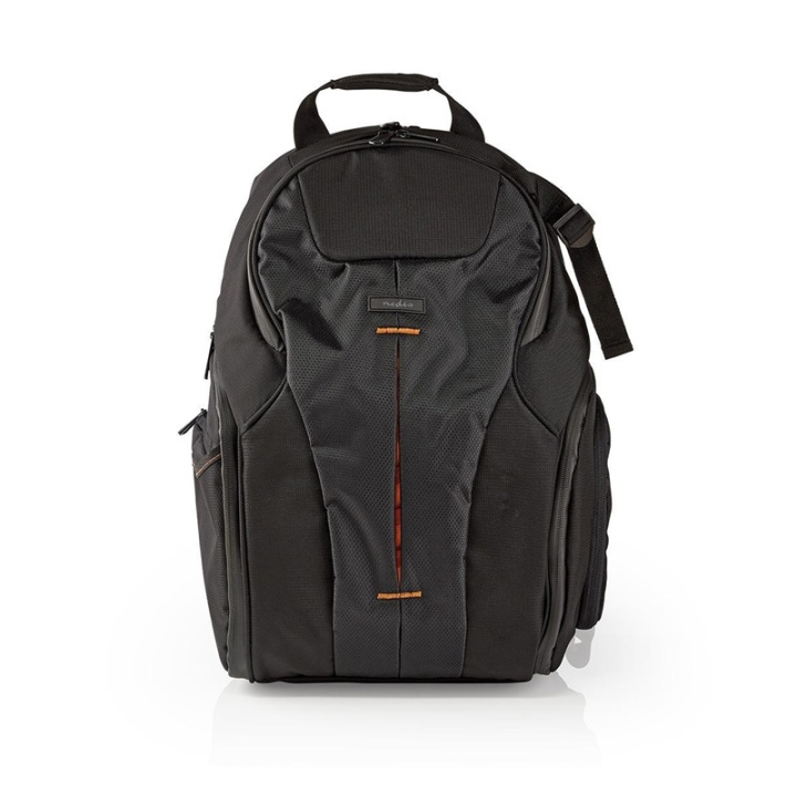 Nedis Camera Bag | Backpack | Water-repellent | 150 mm | 290 mm | 410 mm | Total number of compartments: 16 | Black / Orange in the group HOME ELECTRONICS / Photo & Video / Photo equipment / Camera bags at TP E-commerce Nordic AB (38-73156)
