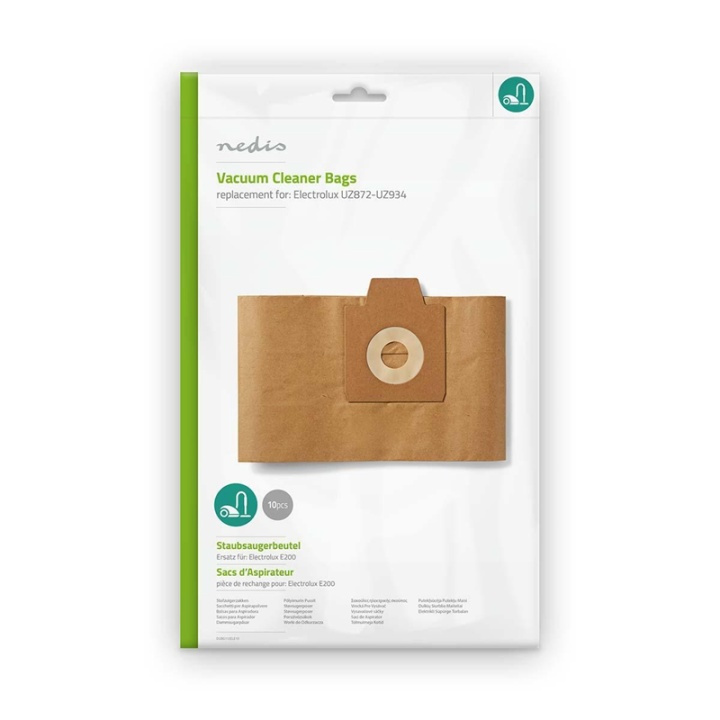 Nedis Vacuum Cleaner Bag | 10 pcs | Paper | Most sold for: Electrolux | Brown in the group HOME, HOUSEHOLD & GARDEN / Cleaning products / Vacuum cleaners & Accessories / Accessories / Vacuum bags at TP E-commerce Nordic AB (38-73244)