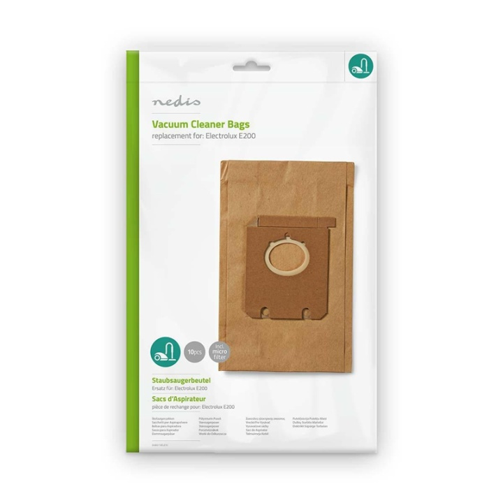Nedis Vacuum Cleaner Bag | 10 pcs | Paper | Most sold for: Electrolux | Brown in the group HOME, HOUSEHOLD & GARDEN / Cleaning products / Vacuum cleaners & Accessories / Accessories / Vacuum bags at TP E-commerce Nordic AB (38-73246)