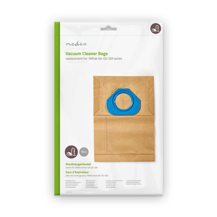 Nedis Vacuum Cleaner Bag | 10 pcs | Paper | Most sold for: Nilfisk | Brown in the group HOME, HOUSEHOLD & GARDEN / Cleaning products / Vacuum cleaners & Accessories / Accessories / Vacuum bags at TP E-commerce Nordic AB (38-73251)