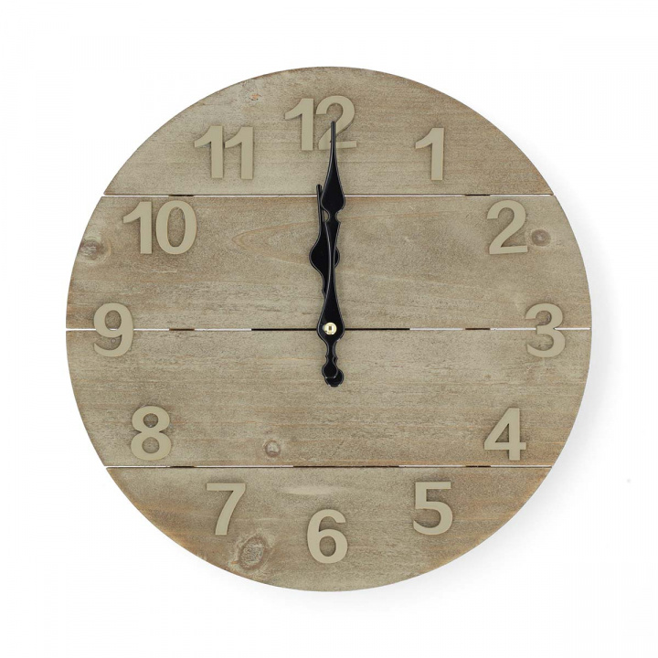 Nedis Wall Clock | Diameter: 300 mm | Wood | Beige / Brown in the group HOME, HOUSEHOLD & GARDEN / Watches & Counters / Wall clocks at TP E-commerce Nordic AB (38-73367)