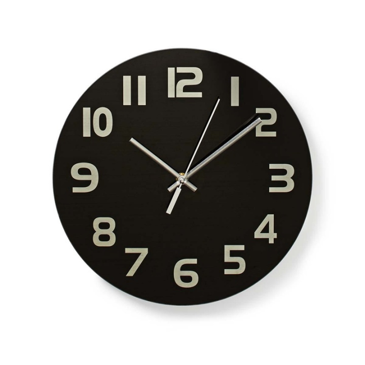 Nedis Wall Clock | Diameter: 300 mm | Glass | Black in the group HOME, HOUSEHOLD & GARDEN / Watches & Counters / Wall clocks at TP E-commerce Nordic AB (38-73372)
