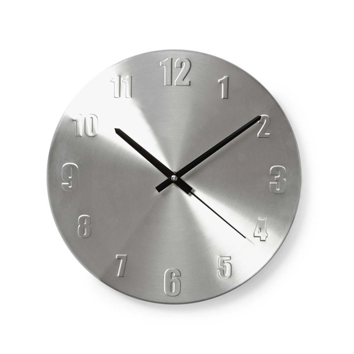 Wall Clock | Diameter: 300 mm | Metal | Silver in the group HOME, HOUSEHOLD & GARDEN / Watches & Counters / Wall clocks at TP E-commerce Nordic AB (38-73380)