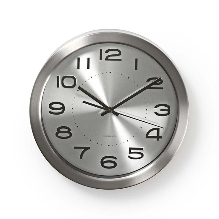 Nedis Wall Clock | Diameter: 300 mm | Stainless Steel | Silver in the group HOME, HOUSEHOLD & GARDEN / Watches & Counters / Wall clocks at TP E-commerce Nordic AB (38-73382)