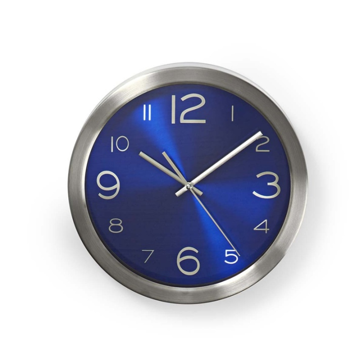 Wall Clock | Diameter: 300 mm | Stainless Steel | Blue / Silver in the group HOME, HOUSEHOLD & GARDEN / Watches & Counters / Wall clocks at TP E-commerce Nordic AB (38-73383)