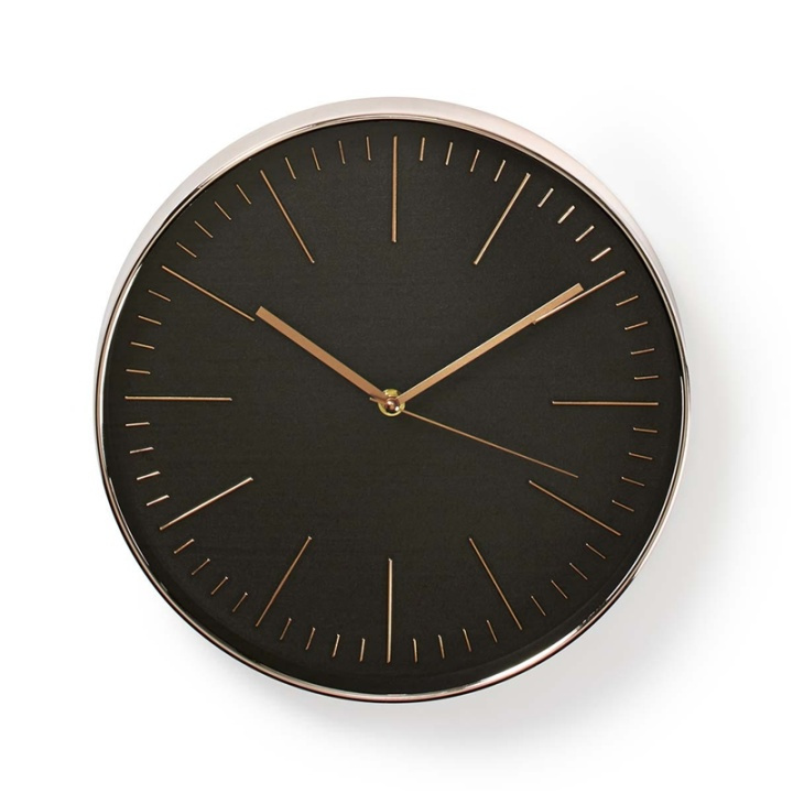 Nedis Wall Clock | Diameter: 300 mm | Plastic | Black / Rose Gold in the group HOME, HOUSEHOLD & GARDEN / Watches & Counters / Wall clocks at TP E-commerce Nordic AB (38-73388)