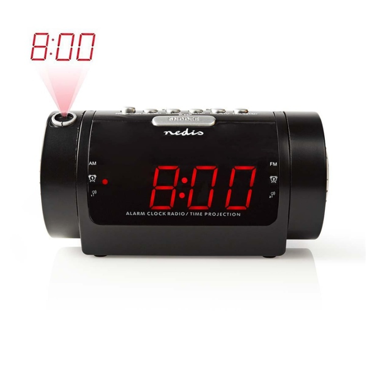 Nedis Digital Alarm Clock Radio | LED Display | Time projection | AM / FM | Snooze function | Sleep timer | Number of alarms: 2 | Black in the group HOME ELECTRONICS / Audio & Picture / Home cinema, Hifi & Portable / Radio & Alarm clocks / Clock radio at TP E-commerce Nordic AB (38-73407)