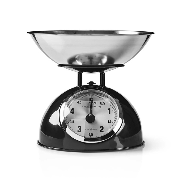 Nedis Kitchen Scales | Analog | Stainless Steel | Removable Bowl | Black in the group HOME, HOUSEHOLD & GARDEN / Kitchen utensils / Kitchen scales at TP E-commerce Nordic AB (38-73456)