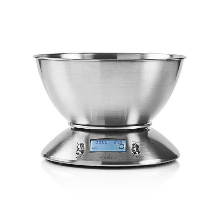 Nedis Kitchen Scales | Digital | Stainless Steel | Timer function | Thermometer function | Removable Bowl | Silver in the group HOME, HOUSEHOLD & GARDEN / Kitchen utensils / Kitchen scales at TP E-commerce Nordic AB (38-73460)