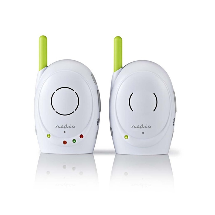 Nedis Audio Baby Monitor | FHSS (Frequency-Hopping Spread Spectrum) | With talk back function | Range: 300 m | Battery Powered / Mains Powered | Green / White in the group TOYS, KIDS & BABY PRODUCTS / Children\'s safety / Baby guards at TP E-commerce Nordic AB (38-73489)