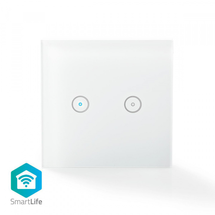 Nedis SmartLife Wall Switch | Wi-Fi | Dual | Wall Mount | 1000 W | Android™ / IOS | Glass | White in the group HOME, HOUSEHOLD & GARDEN / Smart home / Smart Lights at TP E-commerce Nordic AB (38-73513)