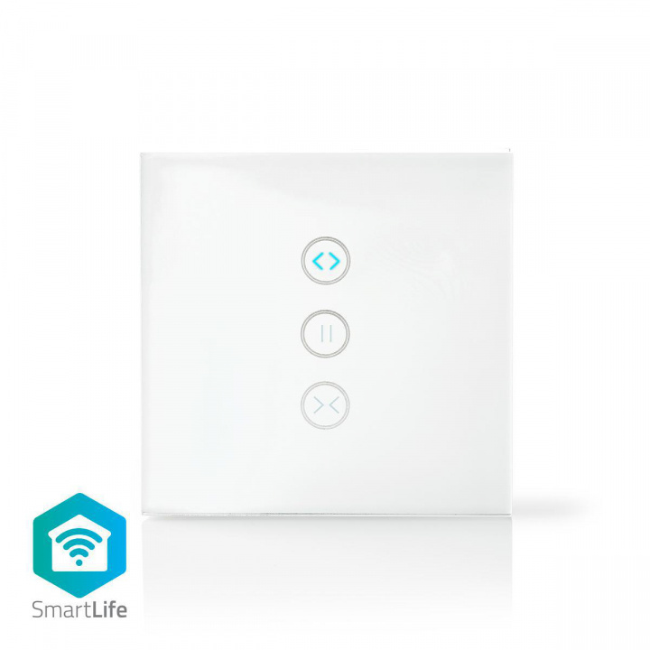 Nedis SmartLife Wall Switch | Wi-Fi | Curtain / Shutter / Sunshade | Wall Mount | 300 W | Android™ / IOS | Glass | White in the group HOME, HOUSEHOLD & GARDEN / Smart home / Smart Lights at TP E-commerce Nordic AB (38-73514)