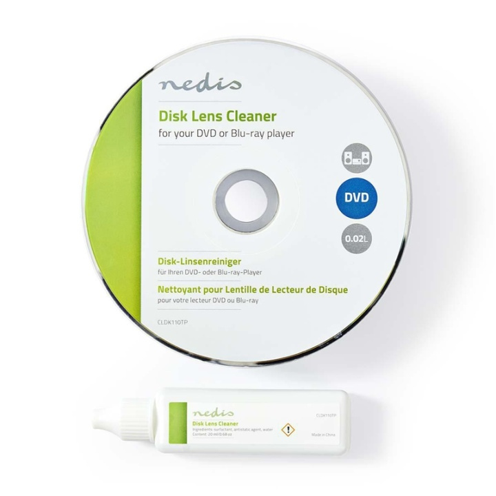 Nedis Disc Lens Cleaner | Cleaning Disc | 20 ml | BluRay Player / DVD-player in the group COMPUTERS & PERIPHERALS / Computer accessories / Cleaning at TP E-commerce Nordic AB (38-73654)