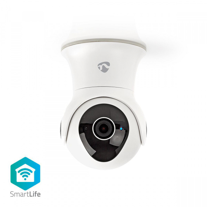 Nedis SmartLife Outdoor Camera | Wi-Fi | Full HD 1080p | Pan tilt | IP65 | Cloud Storage (optional) / Internal 16GB | 12 V DC | With motion sensor | Night vision | White in the group HOME, HOUSEHOLD & GARDEN / Alarm & Security / Security cameras / Digital (Network) / Outdoor cameras at TP E-commerce Nordic AB (38-73756)