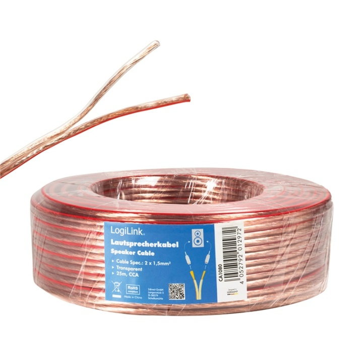 LogiLink Högtalarkabel 2x1,5 25m Tr in the group HOME ELECTRONICS / Cables & Adapters / Speaker cables at TP E-commerce Nordic AB (38-74230)