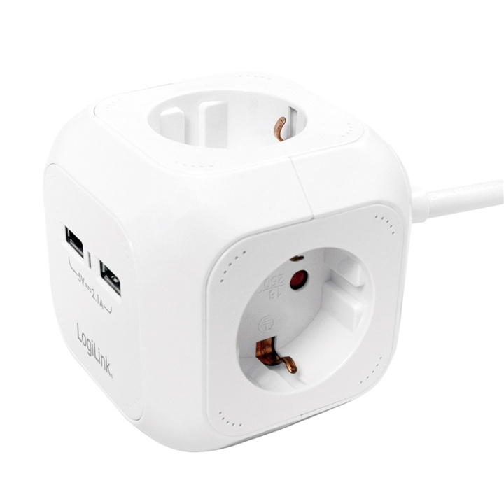 LogiLink Power Cube Multi-grenuttag in the group HOME, HOUSEHOLD & GARDEN / Electricity & Lighting / Power strips at TP E-commerce Nordic AB (38-74241)