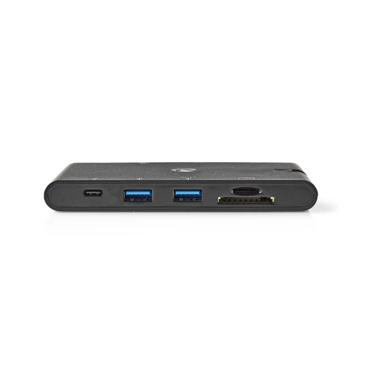 Nedis USB Adapter | USB 3.2 Gen 1 | USB-C™ Male | HDMI™ Female / Micro SD / RJ45 Female / SD / VGA Female / 2x USB-A / 2x USB-C™ | Nickel Plated | Black | Window Box with Euro Lock in the group COMPUTERS & PERIPHERALS / Laptops & accessories / Docking station at TP E-commerce Nordic AB (38-74432)