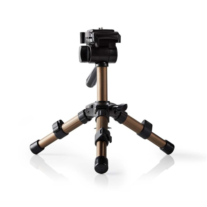 Tripod | Maximum load capacity: 1.0 kg | Minimum working height: 18.0 cm | Maximum working height: 22.0 cm | 2 Segments | Pan & Tilt | Travel bag included | ABS / Aluminium | Black / Bronze in the group HOME ELECTRONICS / Photo & Video / Photo equipment / Tripod at TP E-commerce Nordic AB (38-74535)