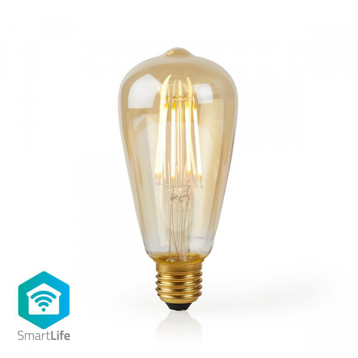 Nedis SmartLife LED Filament Bulb | Wi-Fi | E27 | 500 lm | 5 W | Warm White | 2200 K | Glass | Android™ / IOS | ST64 | 1 pcs in the group HOME, HOUSEHOLD & GARDEN / Smart home / Smart Lights at TP E-commerce Nordic AB (38-74603)