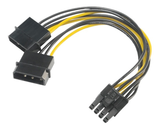 4pin Molex to 6+2pin PCIe adapter in the group COMPUTERS & PERIPHERALS / Computer cables / Internal / Power cables & Adapters at TP E-commerce Nordic AB (38-74612)