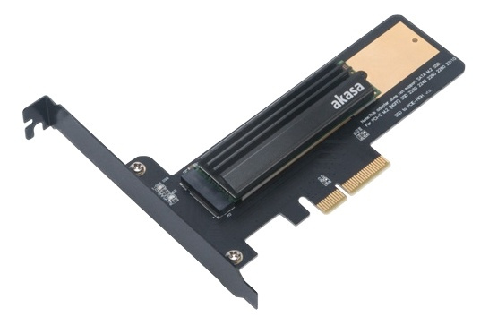 M.2 SSD to PCIe adapter card with heatsink cooler in the group COMPUTERS & PERIPHERALS / Computer components / Harddrives / Adapters & Accessories at TP E-commerce Nordic AB (38-74616)