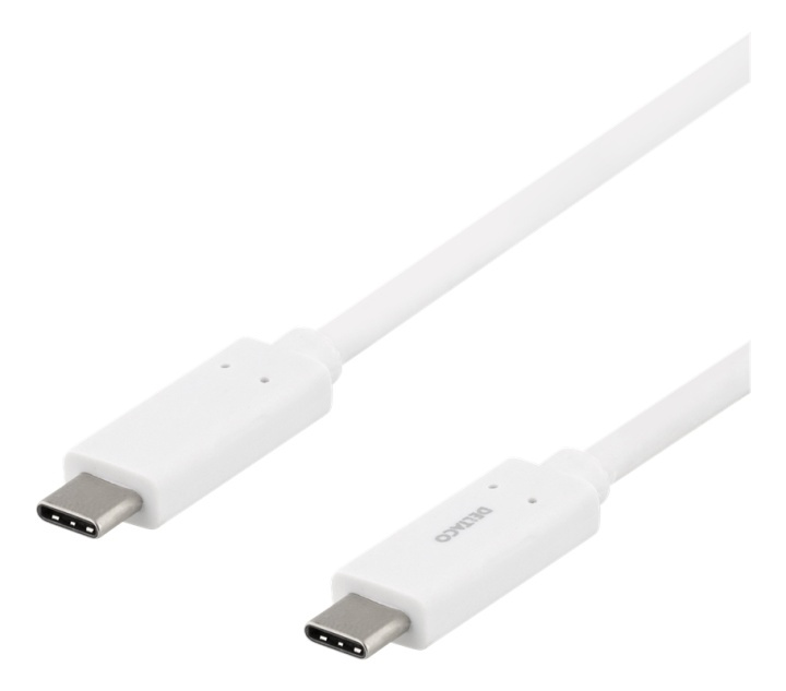 DELTACO USB-C cable, 0,5m, USB 3.1 Gen 1, white in the group SMARTPHONE & TABLETS / Chargers & Cables / Cables / Cables Type C at TP E-commerce Nordic AB (38-74624)