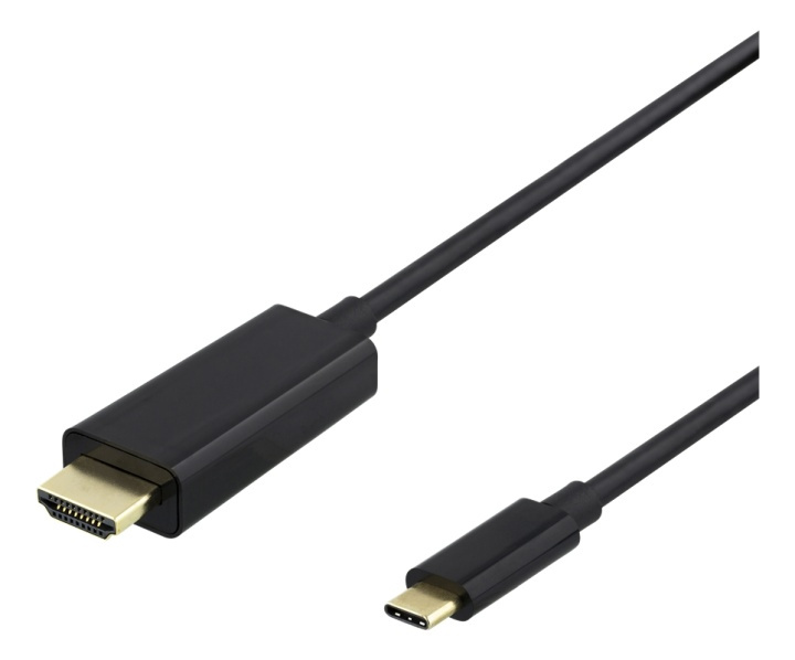 DELTACO USB-C to HDMI cable, 2m, 4K, HDCP 2.2, 3D, black in the group HOME ELECTRONICS / Cables & Adapters / HDMI / Cables at TP E-commerce Nordic AB (38-74640)