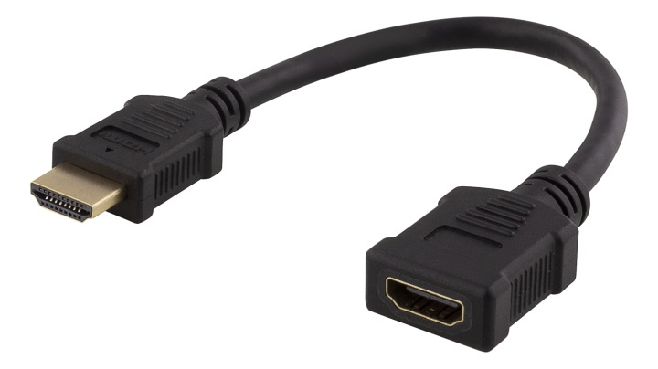 DELTACO Flexible HDMI adapter, 0,2m, HDMI M/F, UHD, black in the group HOME ELECTRONICS / Cables & Adapters / HDMI / Adapters at TP E-commerce Nordic AB (38-74647)