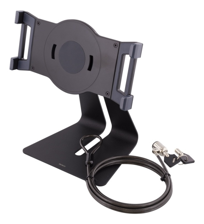 DELTACO Universal tablet desk stand, wire lock, 360 rotation, black in the group SMARTPHONE & TABLETS / Other accessories / Docks, Tripods & Holders at TP E-commerce Nordic AB (38-74650)