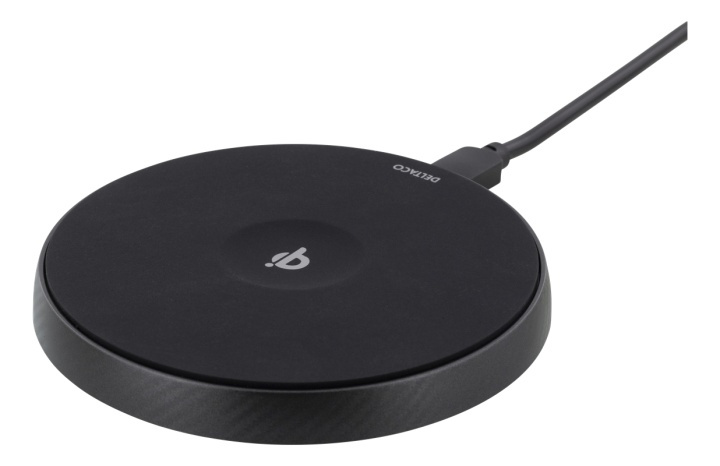 DELTACO wireless fast charger for iPhone/Android, 10 W, Qi cert. in the group SMARTPHONE & TABLETS / Chargers & Cables / Wireless Qi chargers at TP E-commerce Nordic AB (38-74729)