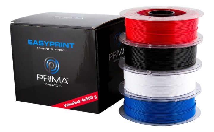 PrimaCreator EasyPrint PLA Value Pack Standard, 1.75 mm, 4 x 500 g in the group COMPUTERS & PERIPHERALS / Printers & Accessories / Printers / 3D printers & Accessories / Tillbehör at TP E-commerce Nordic AB (38-74863)