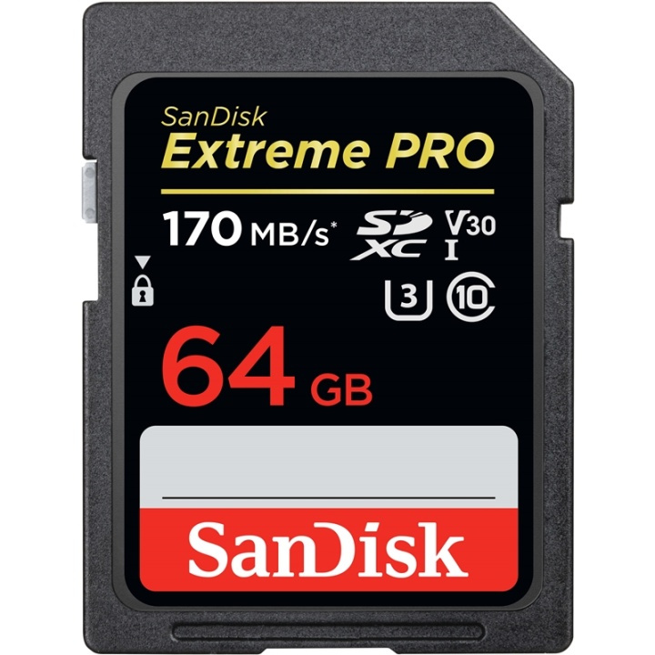 SANDISK SDXC Extreme Pro 64GB 170MB/s UHS-I V30 U3 C10 in the group HOME ELECTRONICS / Storage media / Memory cards / SD/SDHC/SDXC at TP E-commerce Nordic AB (38-74984)